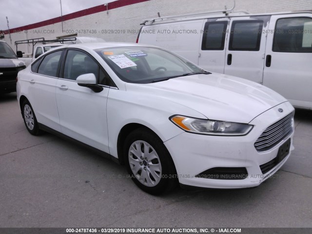 3FA6P0G79DR328179 - 2013 FORD FUSION S WHITE photo 1