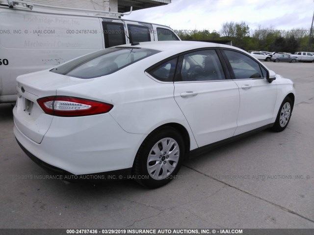 3FA6P0G79DR328179 - 2013 FORD FUSION S WHITE photo 4