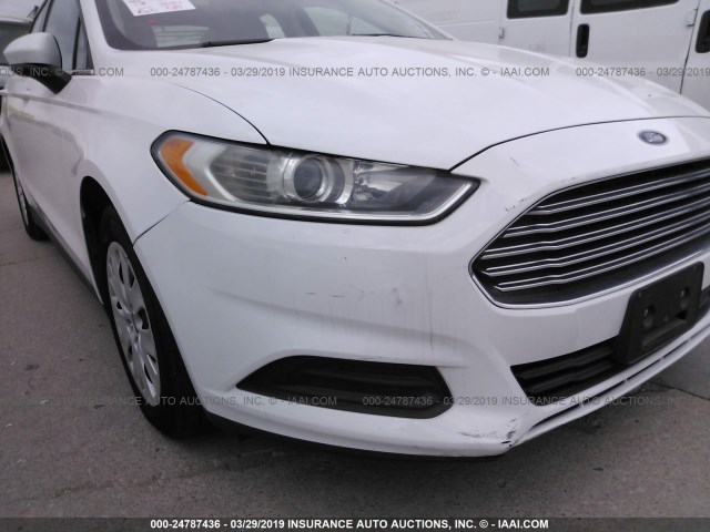 3FA6P0G79DR328179 - 2013 FORD FUSION S WHITE photo 6