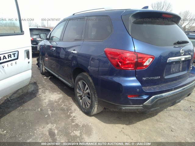 5N1DR2MM6KC581422 - 2019 NISSAN PATHFINDER S/SL/SV/PLATINUM 蓝色 照片 3
