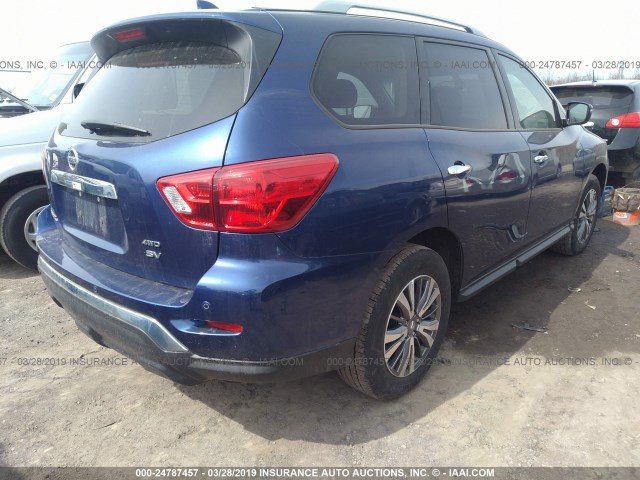 5N1DR2MM6KC581422 - 2019 NISSAN PATHFINDER S/SL/SV/PLATINUM 蓝色 照片 4