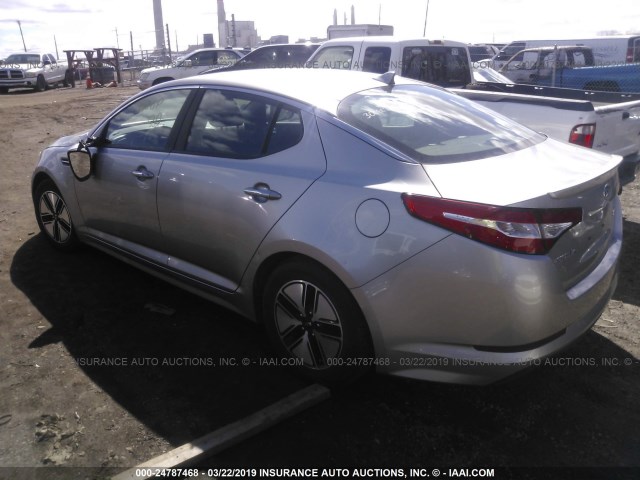 KNAGM4AD1B5008204 - 2011 KIA OPTIMA HYBRID SILVER photo 3