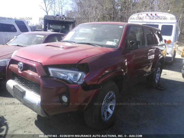 JTEBU5JR6G5402475 - 2016 TOYOTA 4RUNNER SR5 PREM/LTDL/TRAIL/TRD RED photo 2