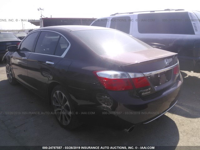 1HGCR2F52FA098485 - 2015 HONDA ACCORD MAROON photo 3