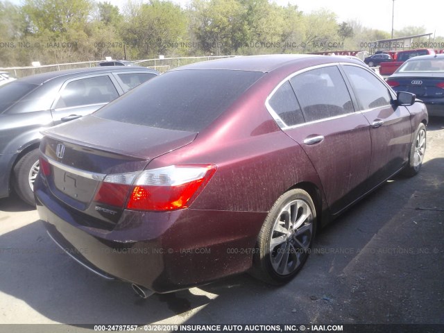 1HGCR2F52FA098485 - 2015 HONDA ACCORD MAROON photo 4