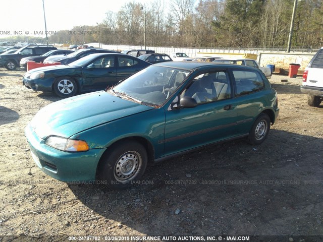 2HGEH2463SH508116 - 1995 HONDA CIVIC DX GREEN photo 2