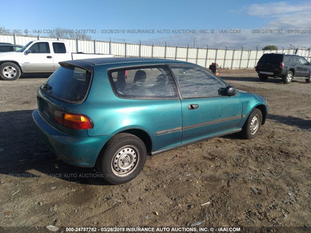 2HGEH2463SH508116 - 1995 HONDA CIVIC DX GREEN photo 4