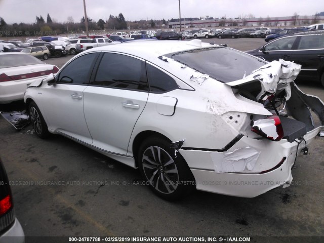 1HGCV3F92JA000486 - 2018 HONDA ACCORD HYBRID/TOURING WHITE photo 3