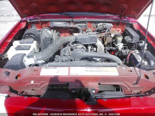 1FTYR10C7XUB79326 - 1999 FORD RANGER RED photo 10