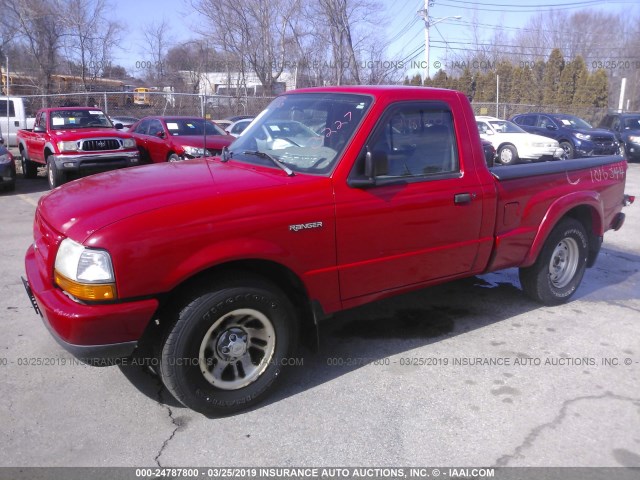 1FTYR10C7XUB79326 - 1999 FORD RANGER RED photo 2