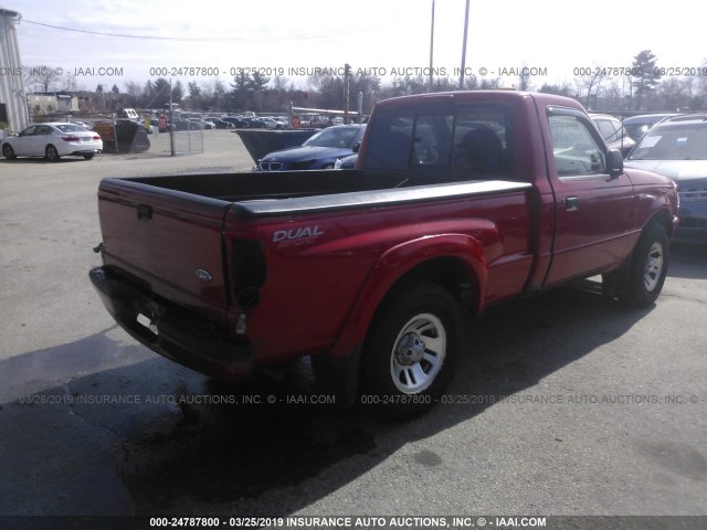 1FTYR10C7XUB79326 - 1999 FORD RANGER RED photo 4