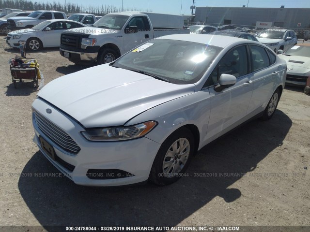 3FA6P0G7XDR328160 - 2013 FORD FUSION S WHITE photo 2