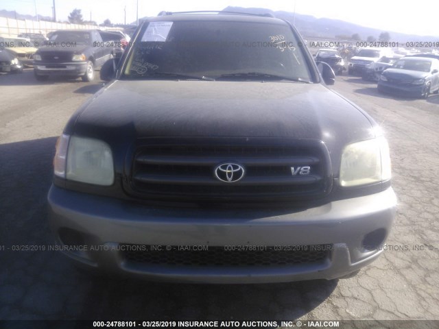 5TDZT34A74S208401 - 2004 TOYOTA SEQUOIA BLACK photo 6