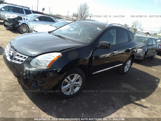 JN8AS5MT6CW602858 - 2012 NISSAN ROGUE S/SV BLACK photo 2