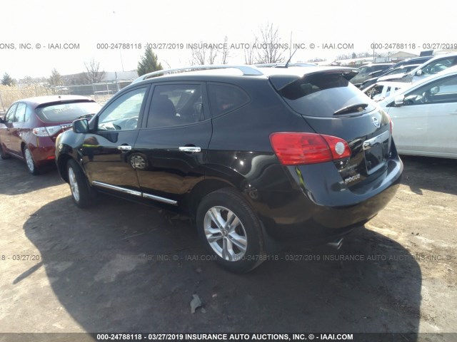 JN8AS5MT6CW602858 - 2012 NISSAN ROGUE S/SV BLACK photo 3