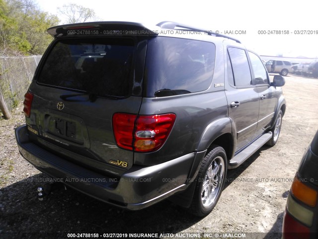 5TDZT38A83S195232 - 2003 TOYOTA SEQUOIA LIMITED GRAY photo 4