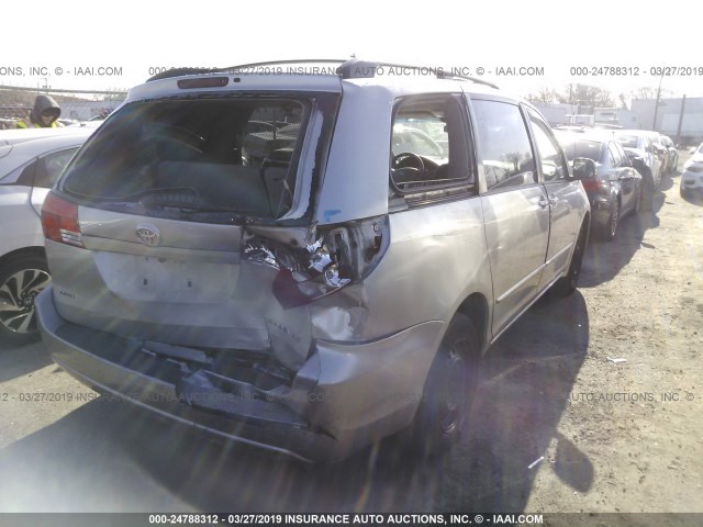 5TDZA23C44S032104 - 2004 TOYOTA SIENNA CE/LE SILVER photo 4