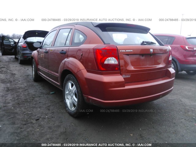 1B3HB48BX7D322076 - 2007 DODGE CALIBER SXT ORANGE photo 3