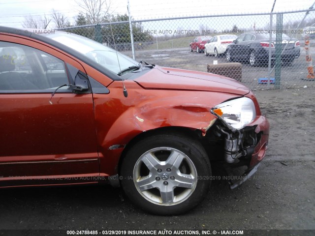 1B3HB48BX7D322076 - 2007 DODGE CALIBER SXT ORANGE photo 6