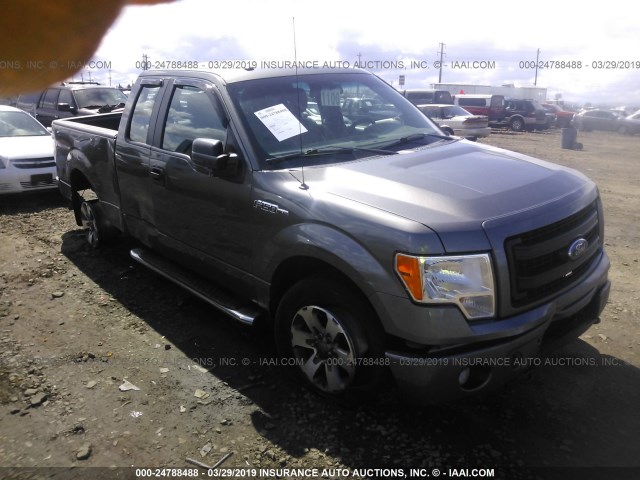 1FTFX1EFXDFE04872 - 2013 FORD F150 SUPER CAB GRAY photo 1