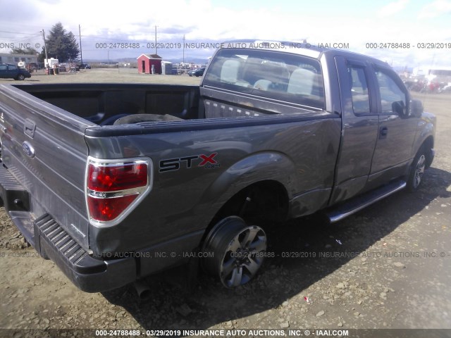 1FTFX1EFXDFE04872 - 2013 FORD F150 SUPER CAB GRAY photo 4