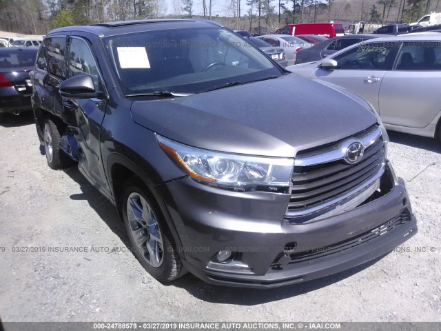 5TDDKRFH8FS083907 - 2015 TOYOTA HIGHLANDER LIMITED/LTD PLATINUM GRAY photo 1