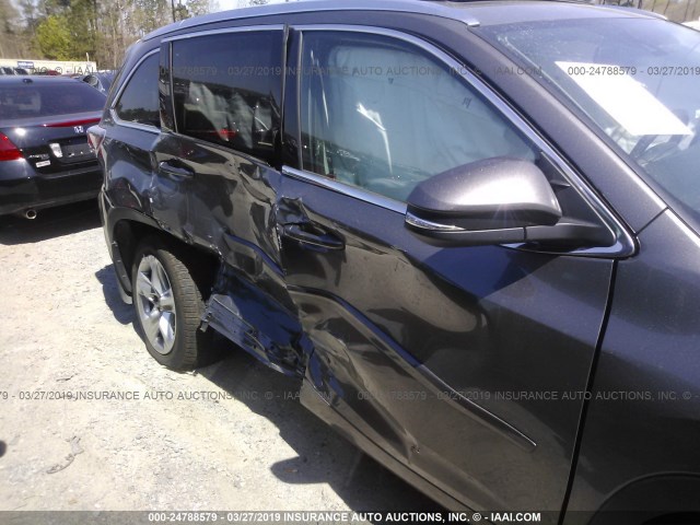 5TDDKRFH8FS083907 - 2015 TOYOTA HIGHLANDER LIMITED/LTD PLATINUM GRAY photo 6