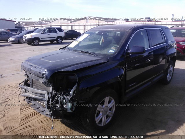 2GKALMEK4F6406588 - 2015 GMC TERRAIN SLE BLACK photo 2