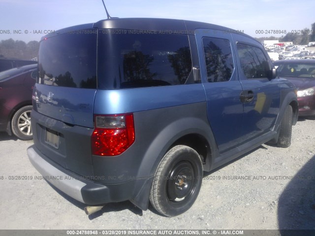 5J6YH18656L015265 - 2006 HONDA ELEMENT EX BLUE photo 4