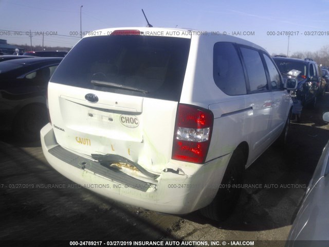 KNDMB133376126688 - 2007 KIA SEDONA EX/LX WHITE photo 4