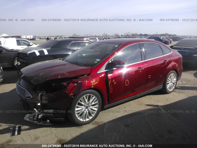 1FADP3J23GL215868 - 2016 FORD FOCUS TITANIUM RED photo 2