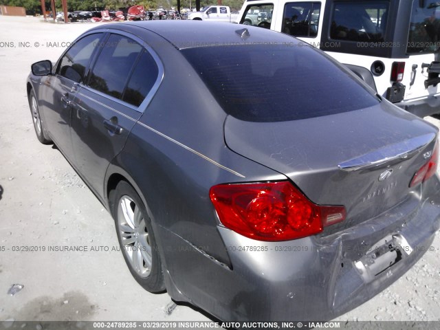 JN1CV6AP9CM629544 - 2012 INFINITI G37 SPORT GRAY photo 3