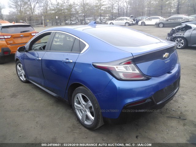 1G1RA6S55HU108322 - 2017 CHEVROLET VOLT LT BLUE photo 3