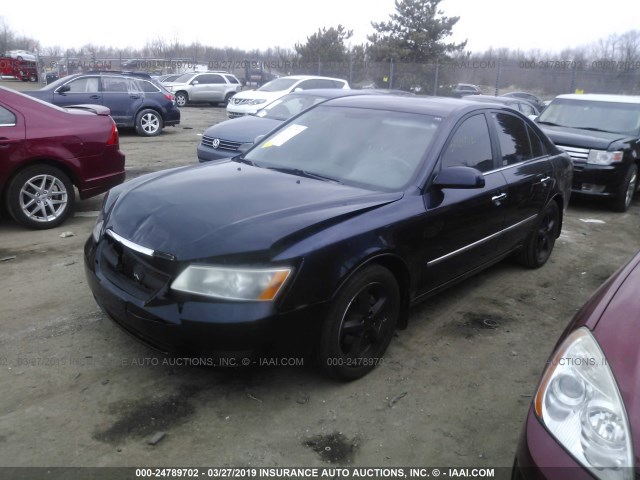 5NPEU46C48H300254 - 2008 HYUNDAI SONATA SE/LIMITED Dark Blue photo 2