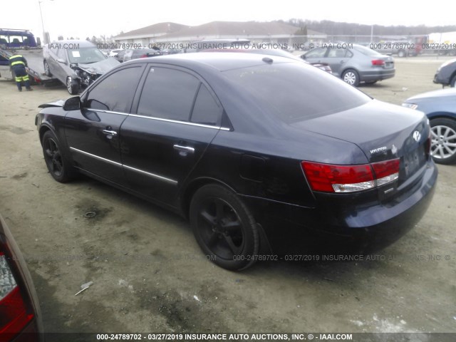 5NPEU46C48H300254 - 2008 HYUNDAI SONATA SE/LIMITED Dark Blue photo 3