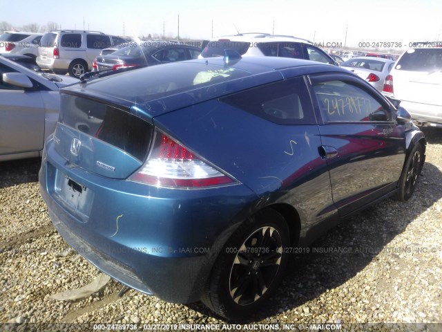 JHMZF1C44FS003022 - 2015 HONDA CR-Z BLUE photo 4