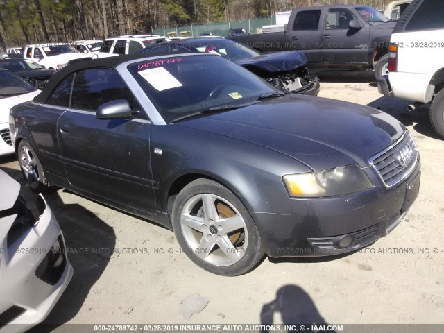 WAUAC48HX4K000592 - 2004 AUDI A4 1.8 CABRIOLET GRAY photo 1