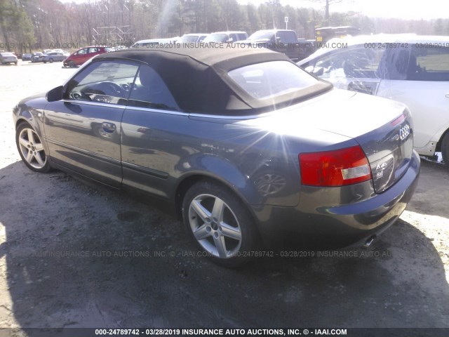 WAUAC48HX4K000592 - 2004 AUDI A4 1.8 CABRIOLET GRAY photo 3