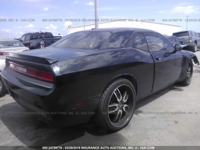 2C3CDYAG7CH194204 - 2012 DODGE CHALLENGER SXT BLACK photo 4