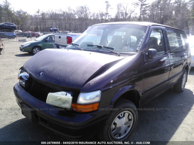 2B4GH25K4RR742494 - 1994 DODGE CARAVAN MAROON photo 2