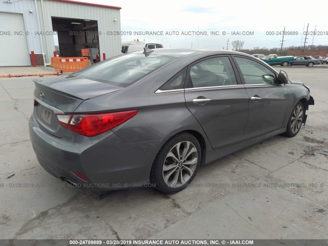 5NPEC4AC3EH842502 - 2014 HYUNDAI SONATA SE/LIMITED GRAY photo 4