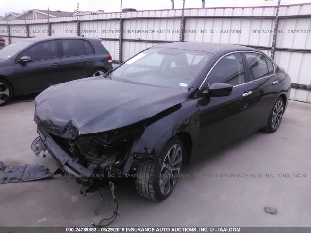 1HGCR2F53EA120962 - 2014 HONDA ACCORD SPORT BLACK photo 2