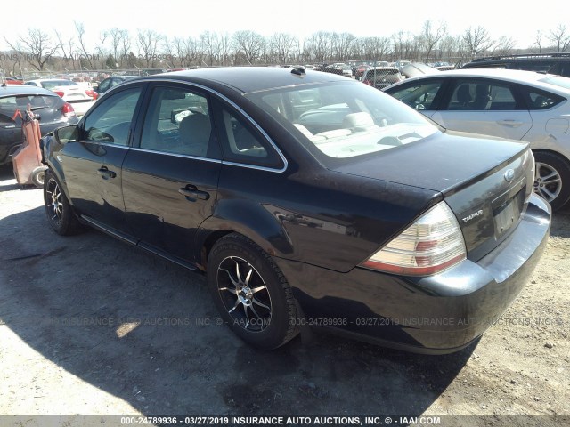 1FAHP24W28G130606 - 2008 FORD TAURUS SEL BLACK photo 3