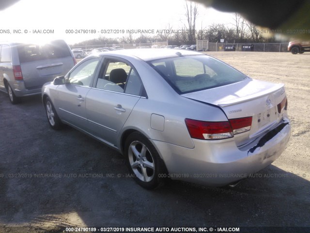 5NPEU46F78H336143 - 2008 HYUNDAI SONATA SE/LIMITED SILVER photo 3