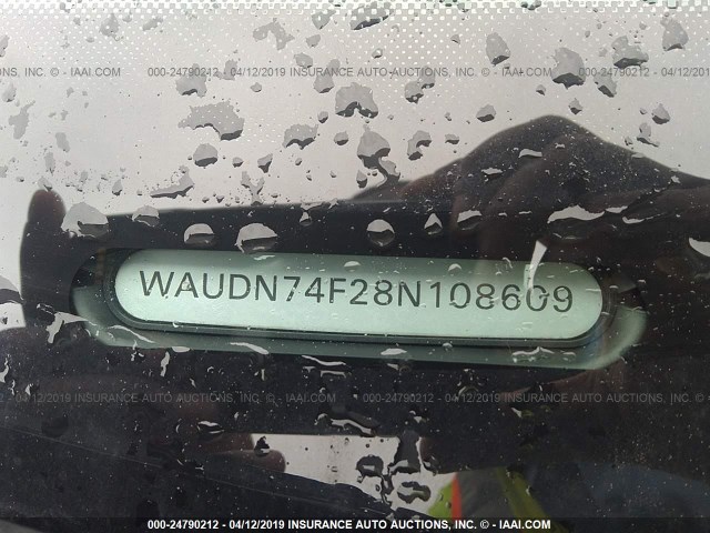 WAUDN74F28N108609 - 2008 AUDI S6 QUATTRO BLACK photo 9