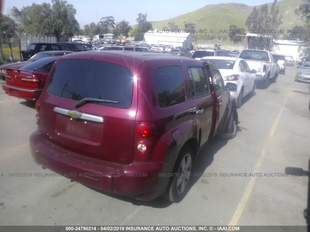 3GNDA13D17S595325 - 2007 CHEVROLET HHR LS RED photo 4