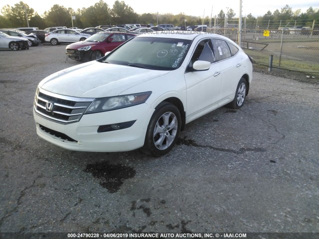 5J6TF1H53AL010128 - 2010 HONDA ACCORD CROSSTOUR EXL WHITE photo 2