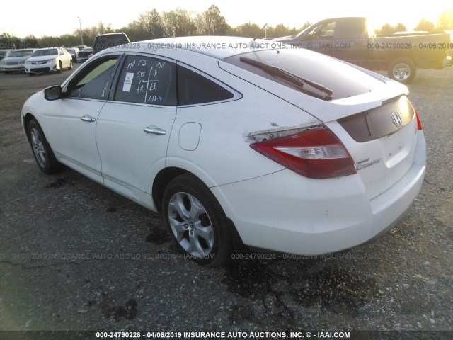 5J6TF1H53AL010128 - 2010 HONDA ACCORD CROSSTOUR EXL WHITE photo 3