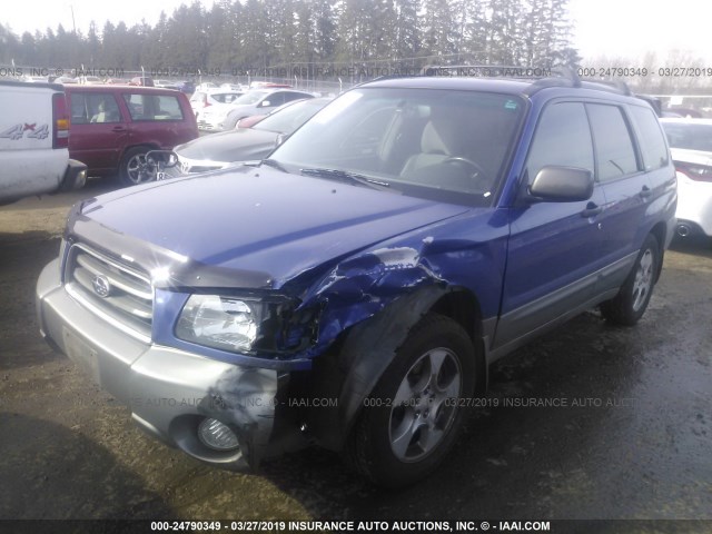 JF1SG65683H768406 - 2003 SUBARU FORESTER 2.5XS ლურჯი ფოტო 2