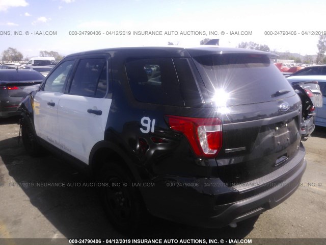 1FM5K8AR3JGA72438 - 2018 FORD EXPLORER POLICE INTERCEPTOR WHITE photo 3